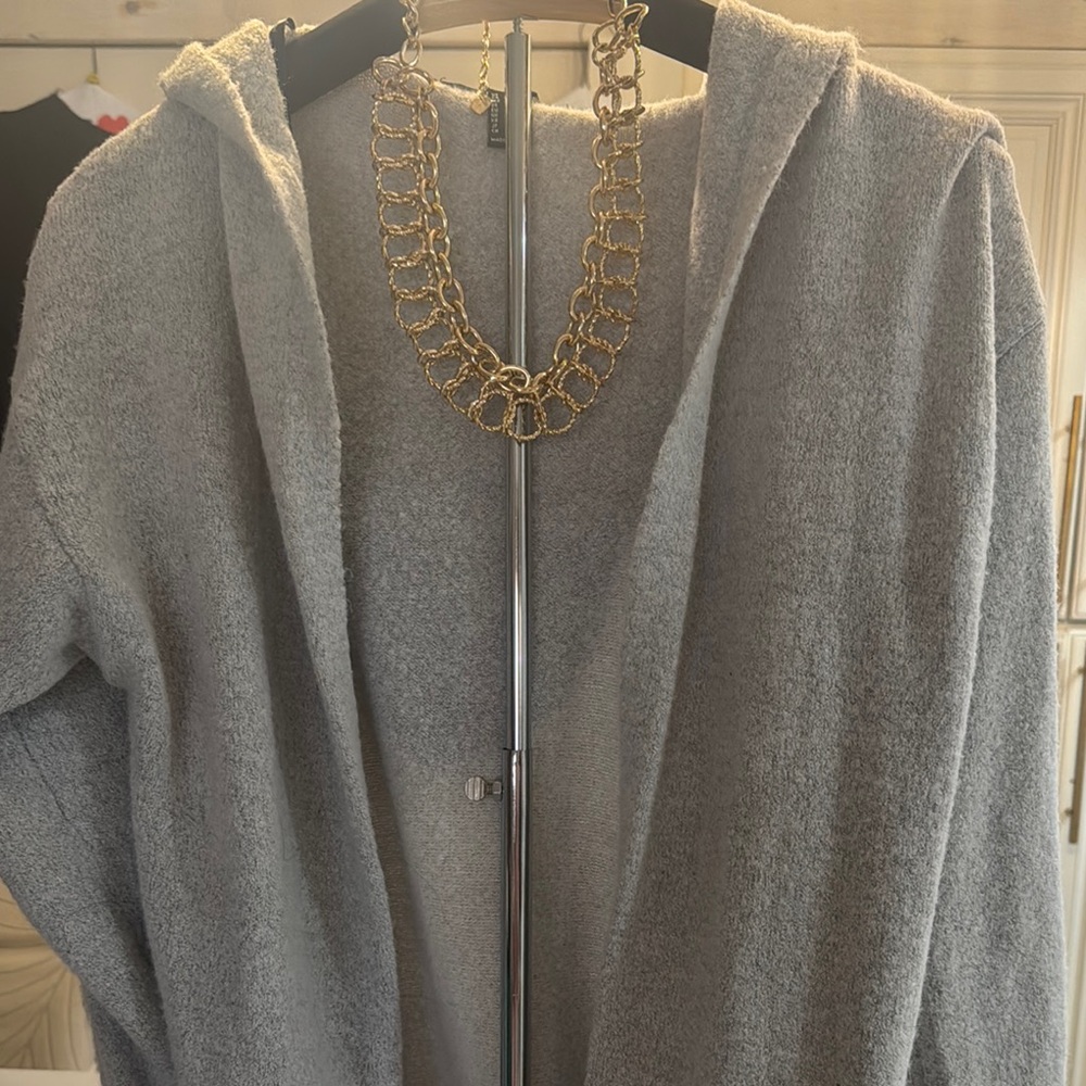 Gray Hooded Women's Sweater